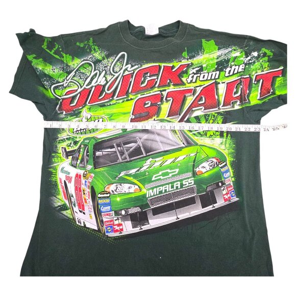 Dale Earnhardt Jr NASCAR AOP Graphic XL Chase Green Short Sleeve 100% Cotton Y2K - Picture 11 of 12